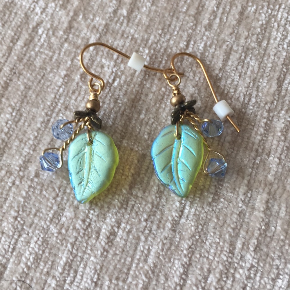 Handcrafted leaf earrings